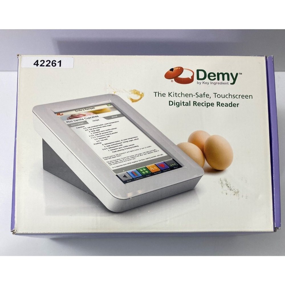 Demy By Key Ingredient Digital Recipe Reader 7" Touch Screen Kitchen New Sealed